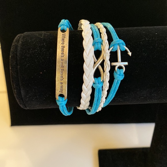 Multi Stand Nautical Inspirational "Where there's a will there's a way" Bracelet - Picture 2 of 6